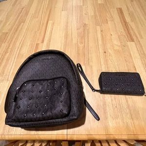 Michael Kors  Erin Studded Backpack and Wallet